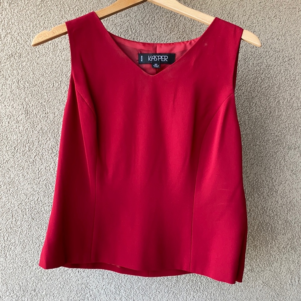 Kasper Red Blouse & Matching Blazer